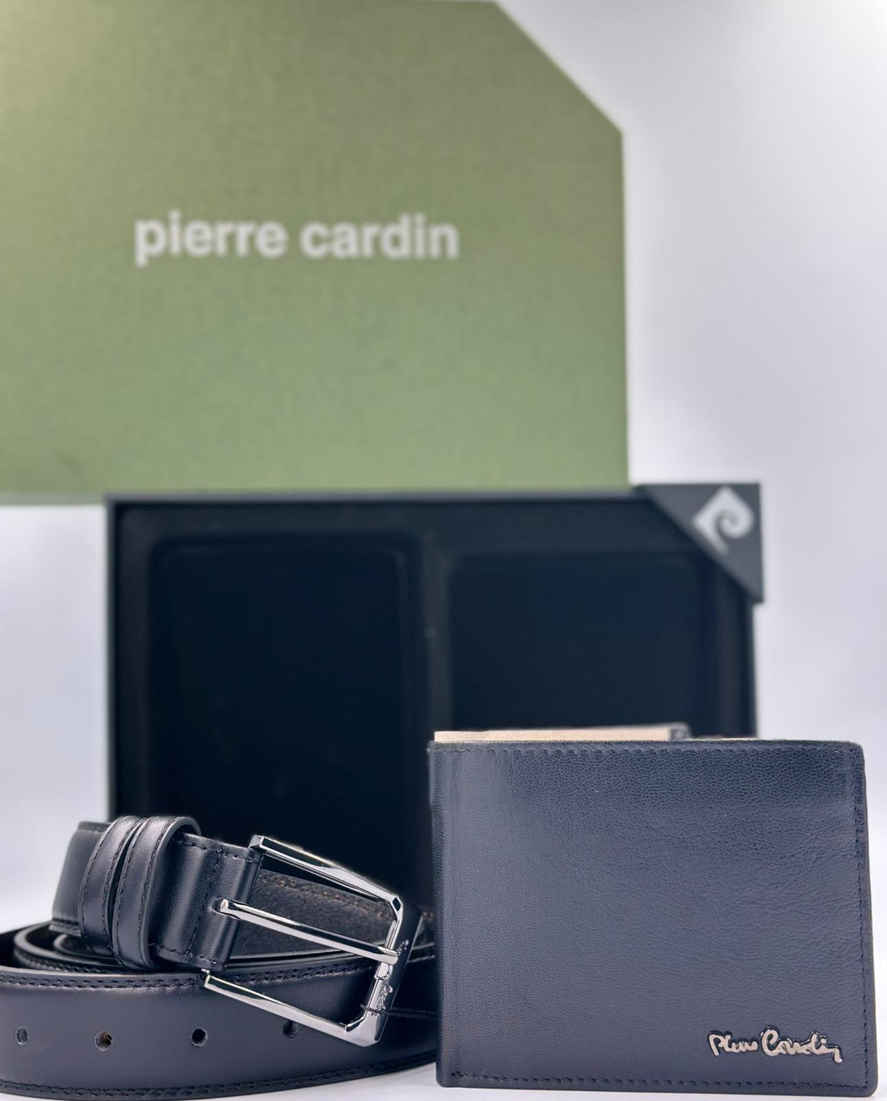 Box portafoglio e cintura in vera pelle Pierre Cardin