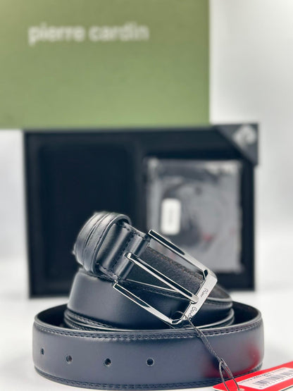 Box portafoglio e cintura in vera pelle Pierre Cardin