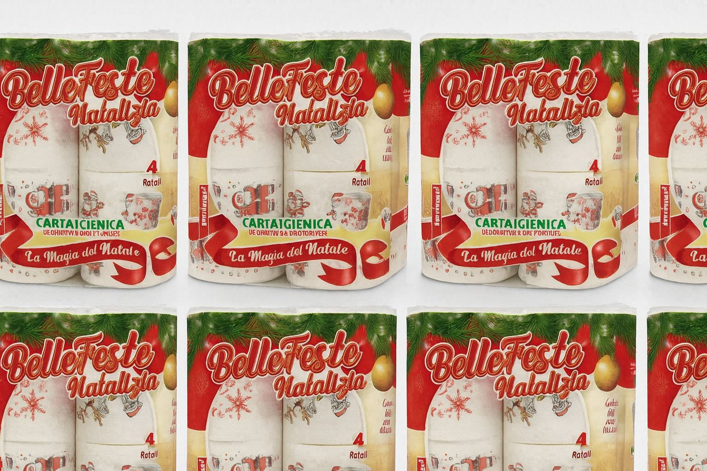 Carta igienica natalizia, Morbida e Resistente, Decorativa