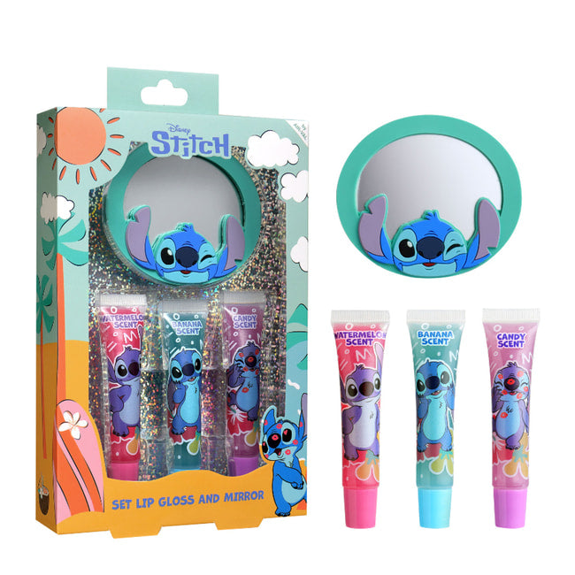 DISNEY STITCH COFFRET 3 PZ LIP GLOSS ASS + SPECCHIO