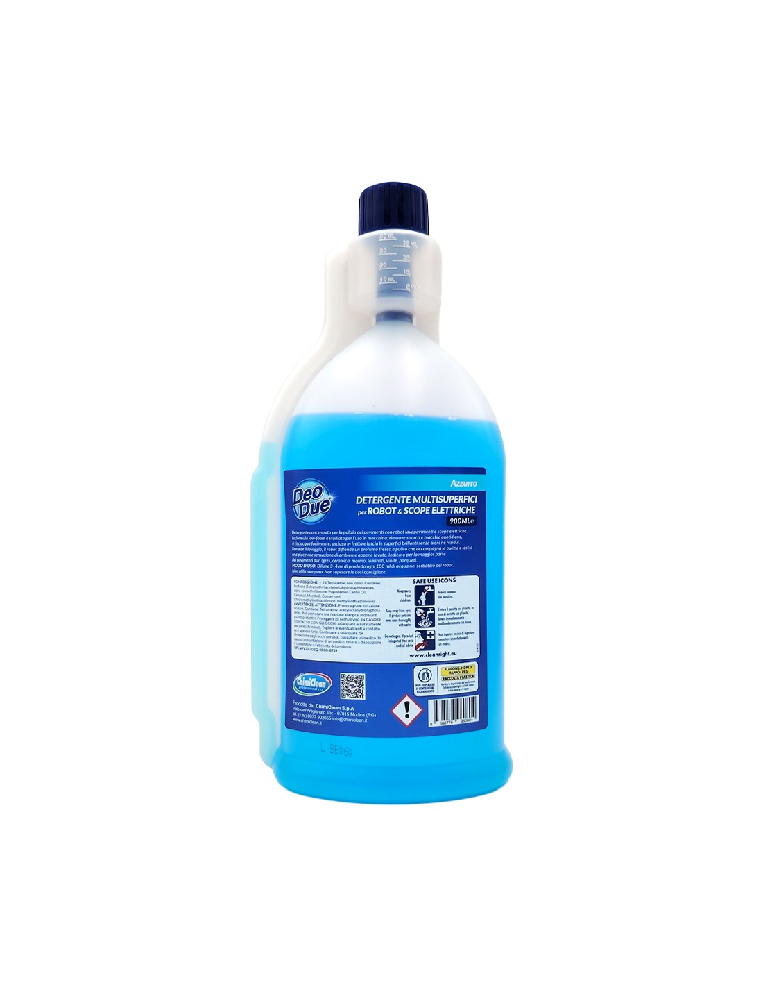 Deo Due Detergente Multisuperficie per Robot e Scope Elettriche Fragranza Azzurro 900 ml