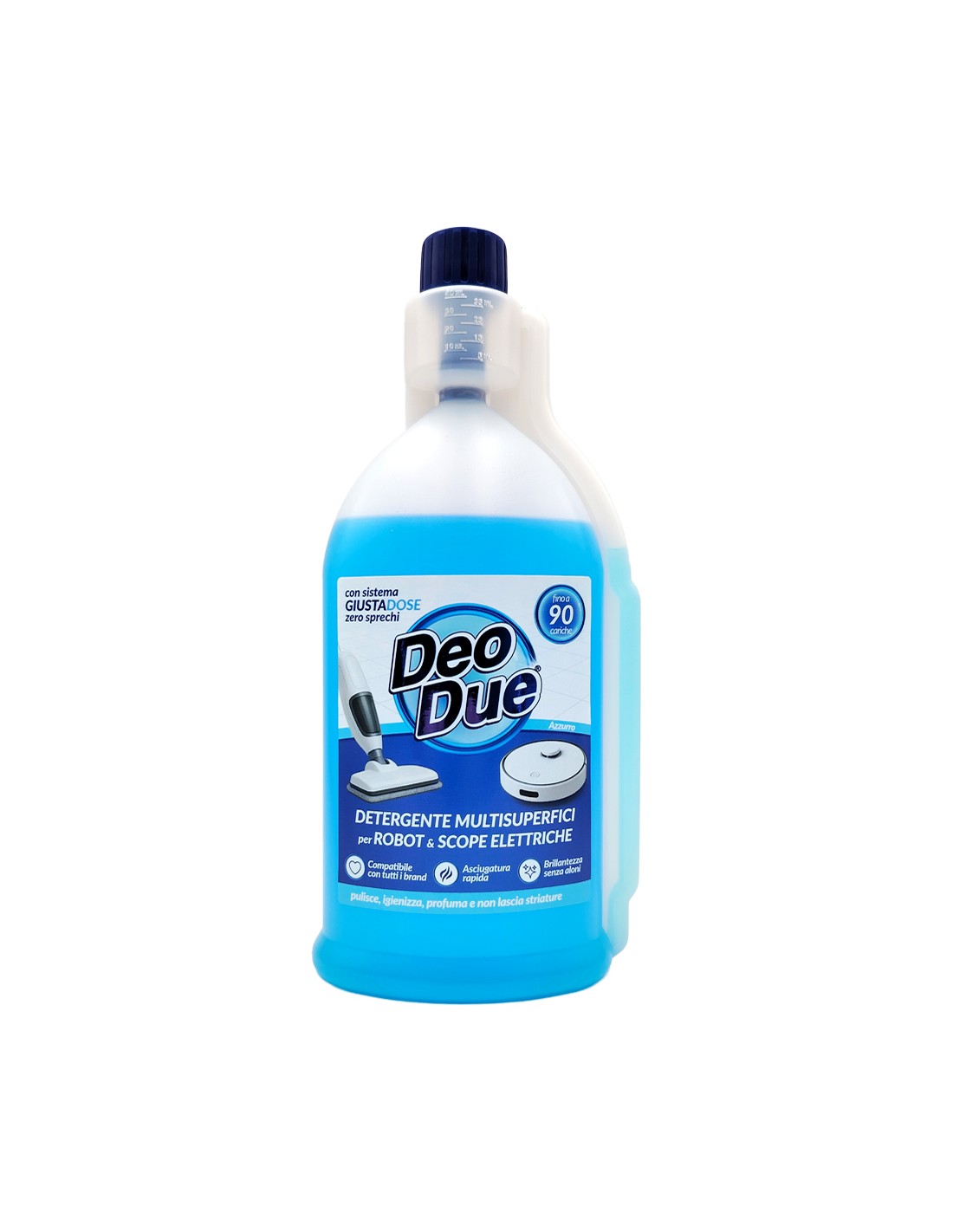 Deo Due Detergente Multisuperficie per Robot e Scope Elettriche Fragranza Azzurro 900 ml