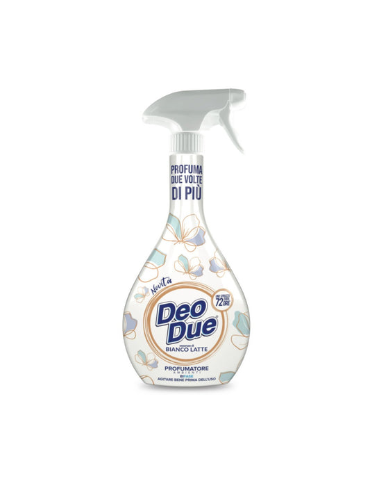 Deo Due Spray Profumatore bifase per Ambienti Essenza di Bianco Latte 450 ml