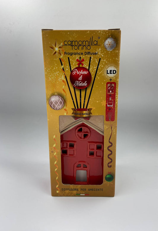 Diffusore d’ambiente natalizio a forma di casetta con luce LED decorativa