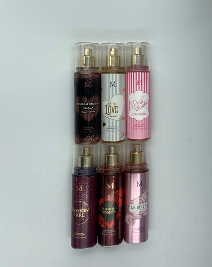 Body Mist Femminili, Fragranze Assortite Floreali e Gourmand, Spray Profumati per Corpo e Capelli, Regalo Elegante