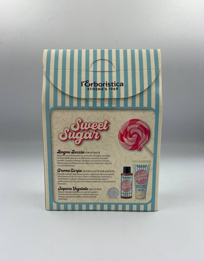L'Erboristica Sweet Sugar, Kit BagnoDoccia, Crema Corpo e Sapone Vegetale, Idea Regalo