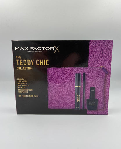 Max Factor Teddy Chic Collection, Cofanetto Mascara + Matita + Smalto, ecc, Idea Regalo