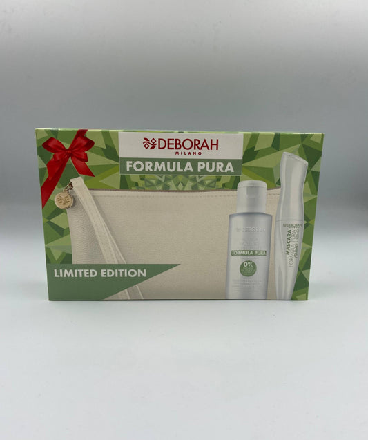 Deborah Formula Pura Limited Edition, Cofanetto Mascara + Acqua Micellare + Pochette, Idea Regalo