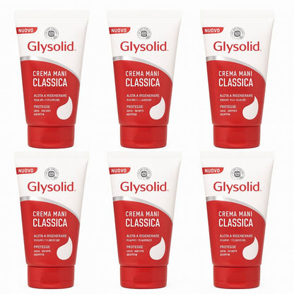 Glysolid Crema Mani Classica 100 ml – Nutriente e Protettiva, 6 Pezzi