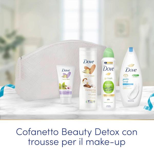 Dove Kit Corpo Detox Beauty Crema Mani 75 Ml Crema Corpo 250 Ml Deodorante Go Fresh 150 Ml Docciaschiuma Scrub 250 Ml E Pochette In Regalo