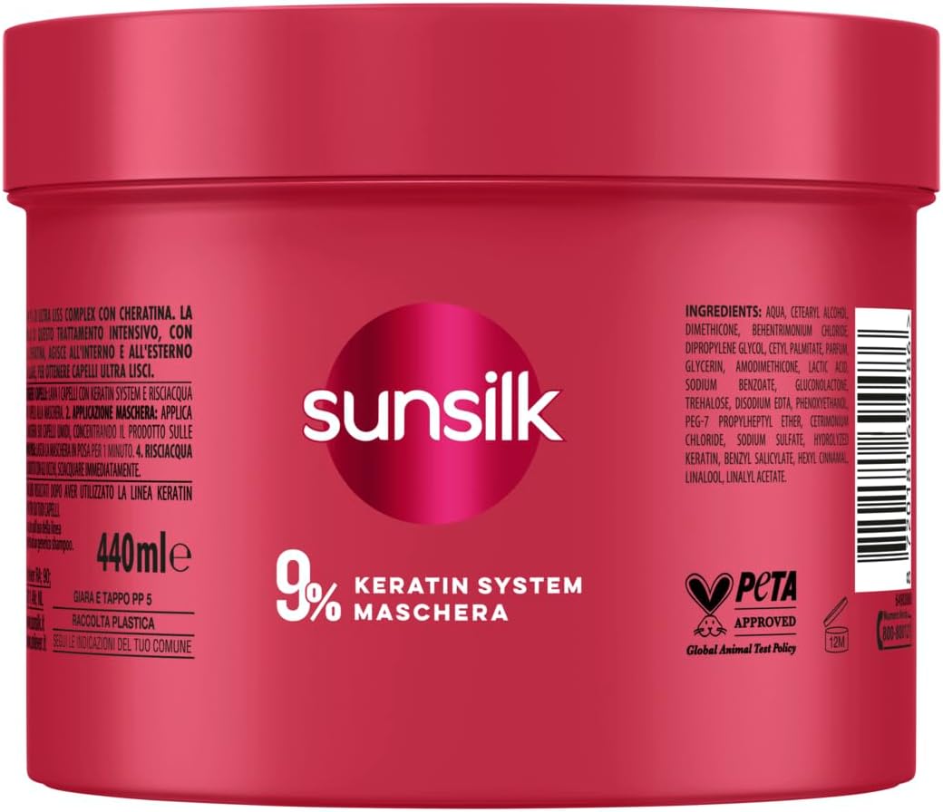 Sunsilk Mask Keratin, Maschera Cheratina con 9% di Ultra Liss Complex con Cheratina